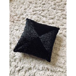 black beaded pillow